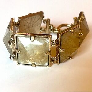 Gold Geometric Bracelet with Toggle Clasp by Ann Taylor
